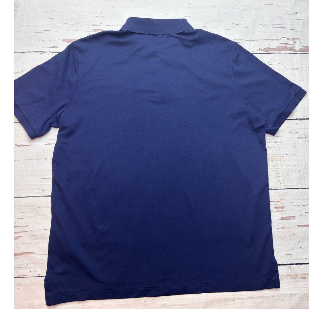 Polo Ralph Lauren Mens Classic Fit Navy Blue Cotton Interlock Polo Shirt Large - Picture 2 of 7